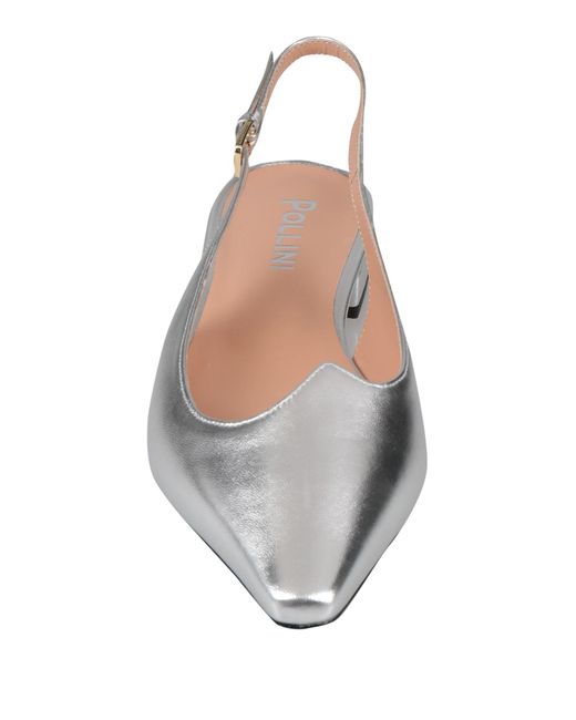 Pollini White Ballet Flats Leather