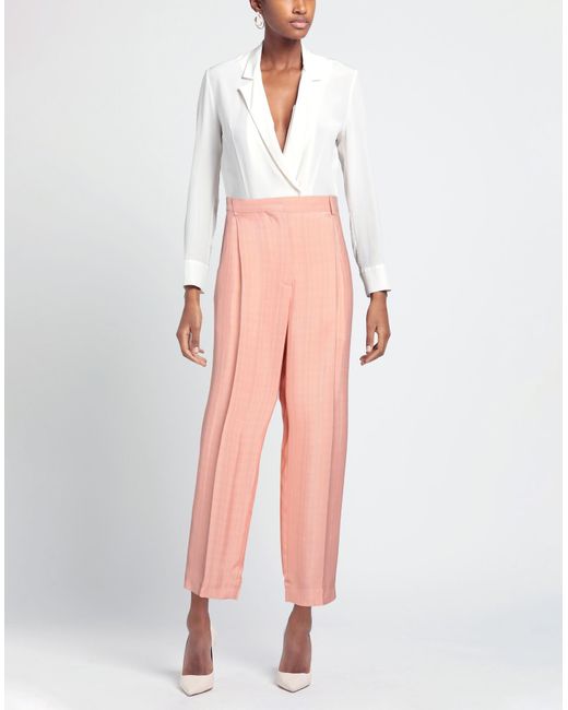 Sandro Pink Jacquard Wide-leg Pants