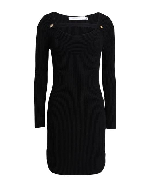 SIMONA CORSELLINI Black Midi Dress Viscose, Polyester