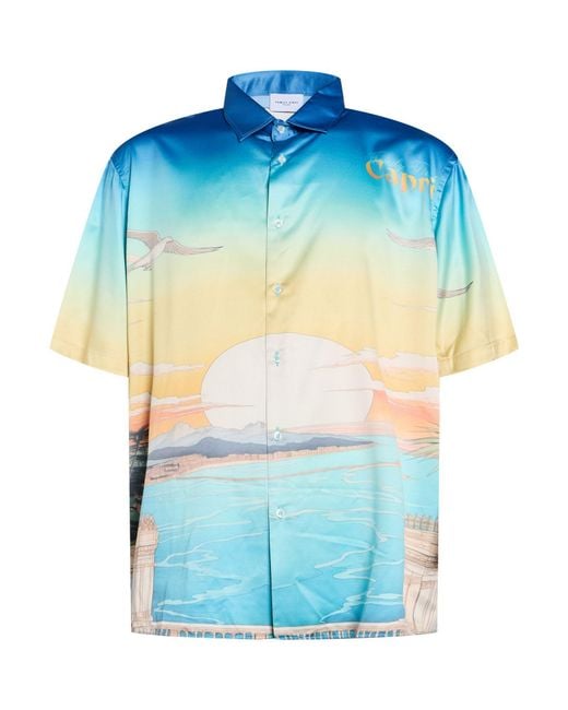 FAMILY FIRST Blue Shirt Cotton, Elastane for men