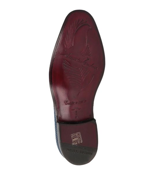 Testoni Blue Loafers Leather for men