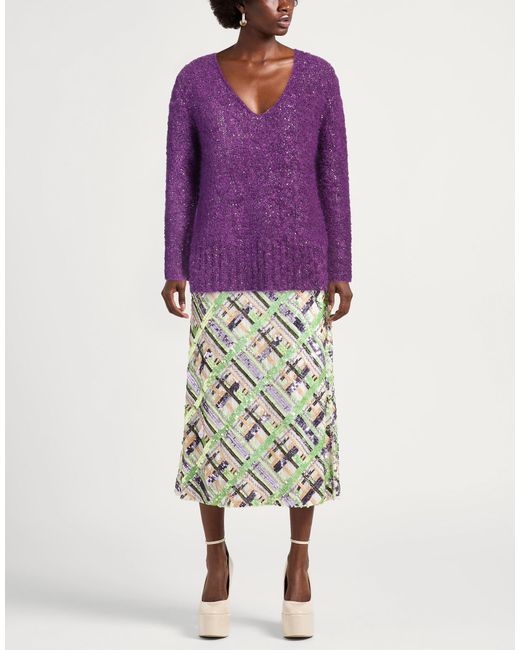 Fabiana Filippi Purple Sweater Mohair Wool, Polyamide, Polyester