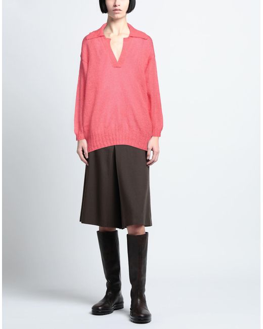 SOLOTRE Pink Coral Sweater Mohair Wool, Polyamide, Wool
