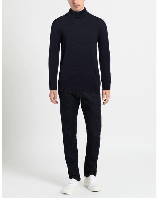 120% Lino Blue Turtleneck for men