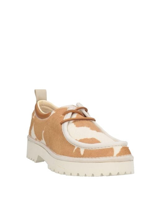 Pànchic Natural Camel Lace-Up Shoes Leather