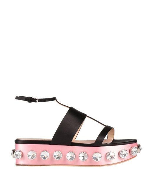 Giambattista Valli Pink Sandals Textile Fibers