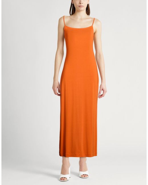 Strenesse Orange Maxi Dress Viscose, Polyamide, Elastane