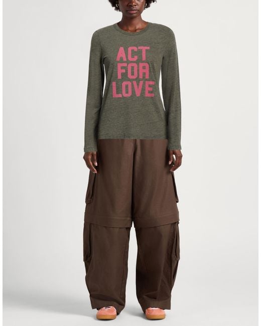 Zadig & Voltaire Green T-Shirt Cotton, Recycled Polyester