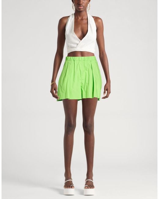 Hache Green Shorts & Bermuda Shorts Cotton