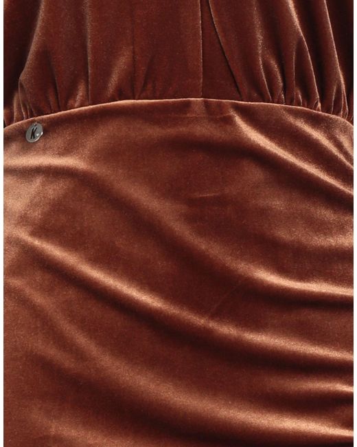 Kontatto Brown Mini Dress Polyester, Elastane