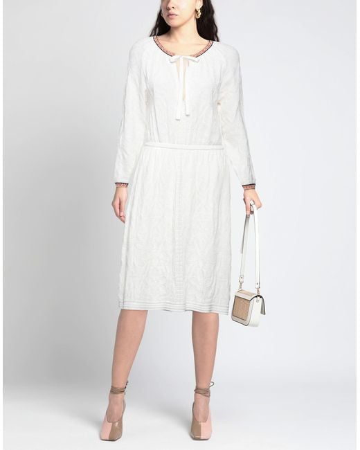 Missoni White Midi Dress Viscose, Cotton, Wool, Polyester, Polyamide