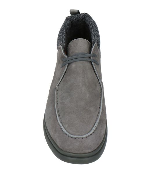 Andrea Ventura Firenze Gray Ankle Boots Leather, Textile Fibers for men
