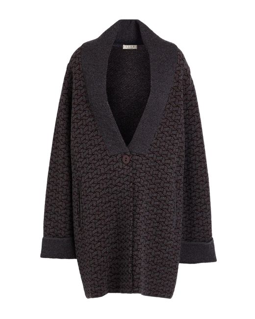 Siyu Black Cardigan Merino Wool, Polyamide, Metallized Polyamide