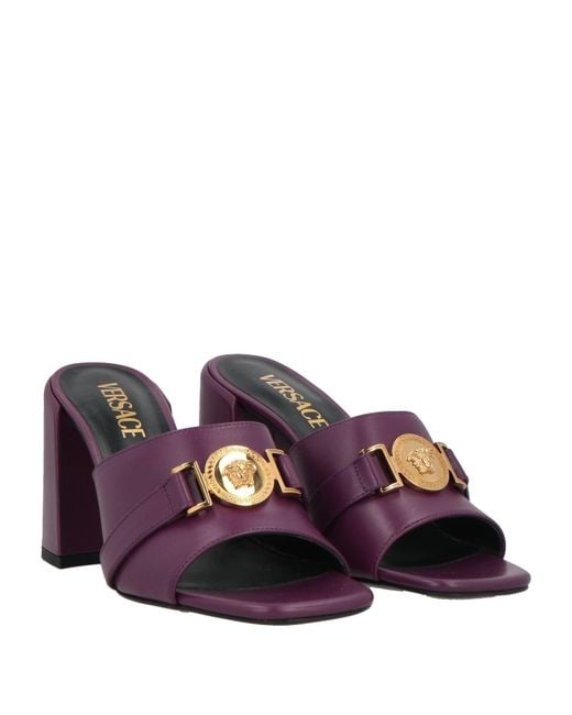 Versace Purple Plum Sandals Leather