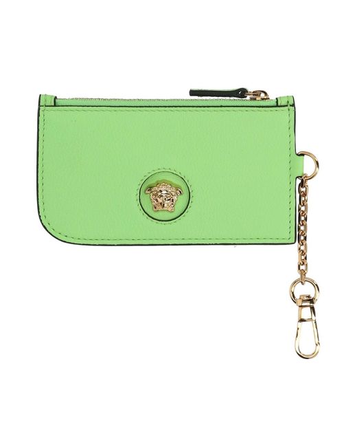 Versace Green Light Coin Purse Leather
