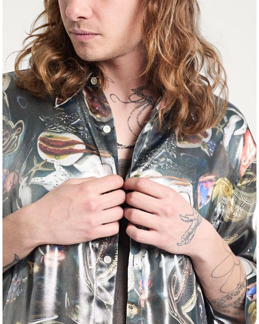 Acne Gray X Per B Sundberg Shirt Polyester for men