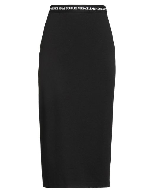 Versace Jeans Couture Black Midi Skirt Viscose, Polyamide, Elastane