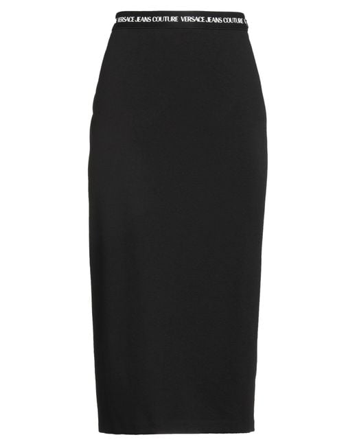 Versace Jeans Couture Black Midi Skirt Viscose, Polyamide, Elastane