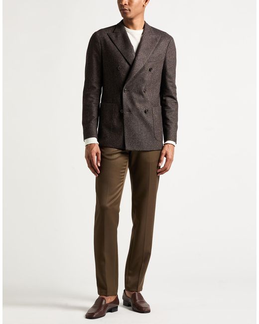 Boglioli Black Dark Blazer Wool, Polyamide, Silk, Polyester, Elastane for men