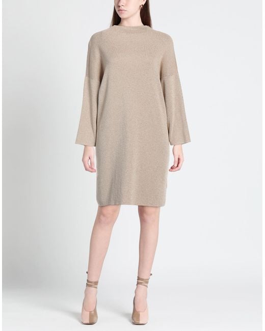 Soallure Natural Mini Dress Viscose, Metallic Fiber, Polyamide