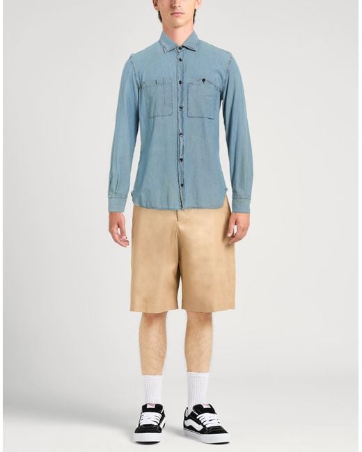 Glanshirt Blue Denim Shirt Cotton for men