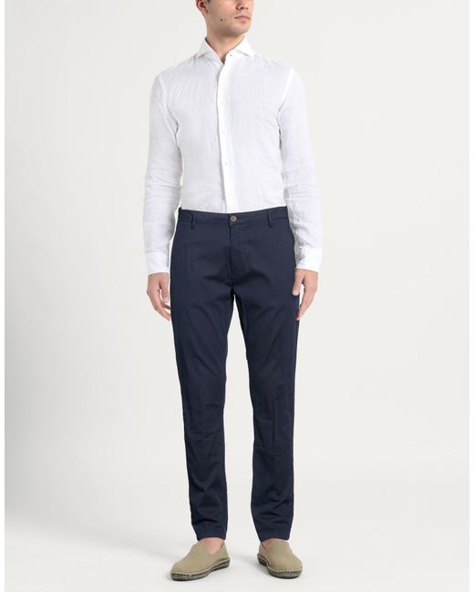 Yan Simmon Blue Midnight Pants Cotton, Elastane for men
