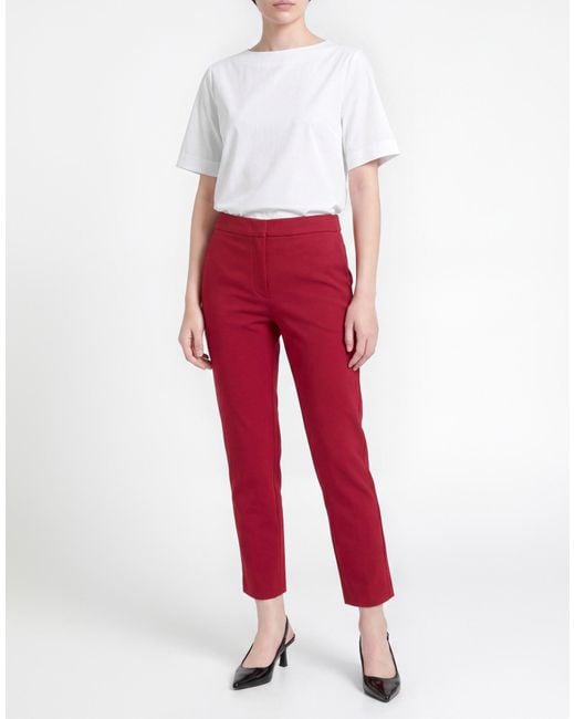 Max Mara Red Pants Viscose, Polyamide, Elastane