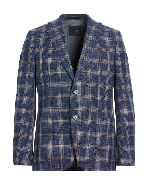 DIGEL Blue Blazer Polyester, Viscose, Elastane for men