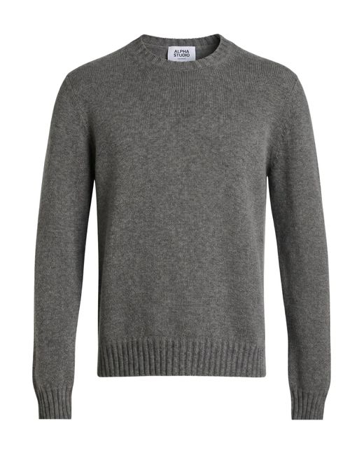 Alpha Studio Gray Sweater Cashmere for men