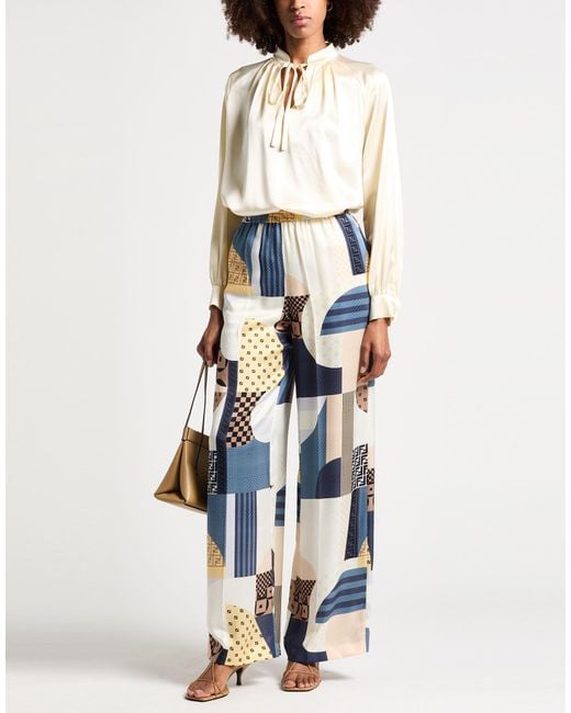 Fendi Blue Pants Silk