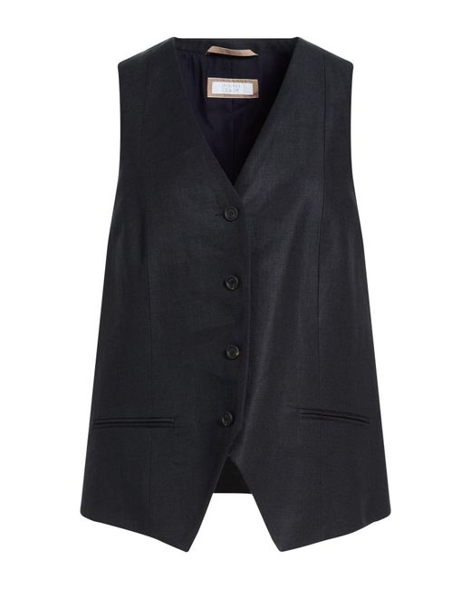 Peserico Blue Tailored Vest Linen