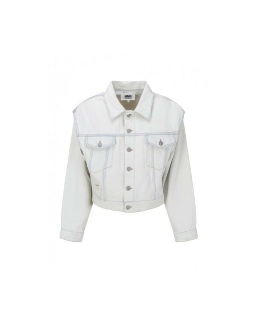 Manteau en jean MM6 by Maison Martin Margiela en coloris White