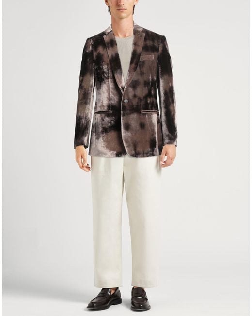 Messagerie Brown Patrizio Piscaglia Blazer Wool, Polyamide for men