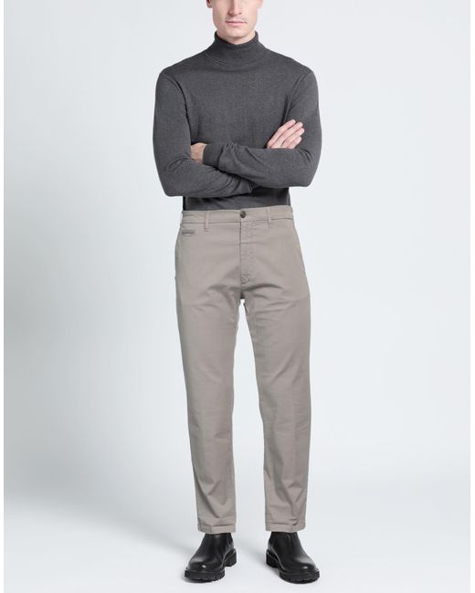 40weft Gray Pants Cotton, Elastane for men