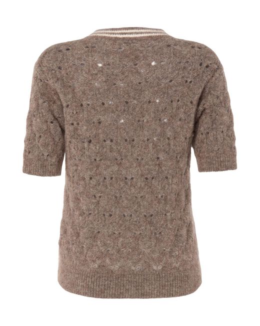 Brunello Cucinelli Brown Khaki Sweater Mohair Wool, Wool, Polyamide, Elastane