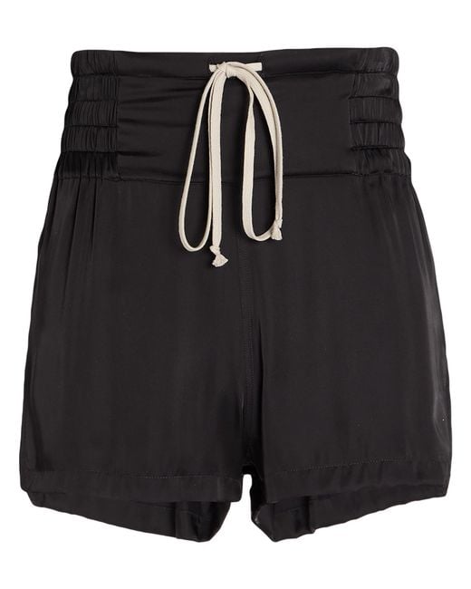 Rick Owens Black Shorts & Bermuda Shorts Acetate, Viscose for men