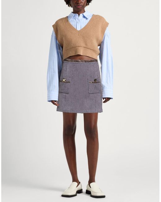Elisabetta Franchi Gray Mini Skirt