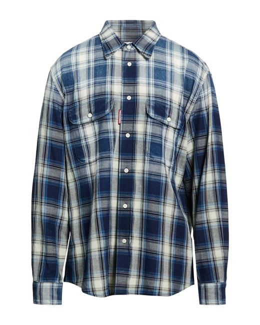 DSquared² Blue Shirt Cotton for men