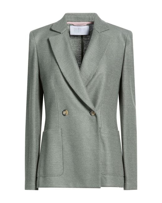 Harris Wharf London Green Blazer Linen, Cotton