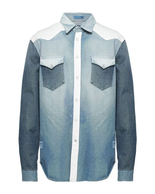Harmont & Blaine Blue Denim Shirt Cotton for men