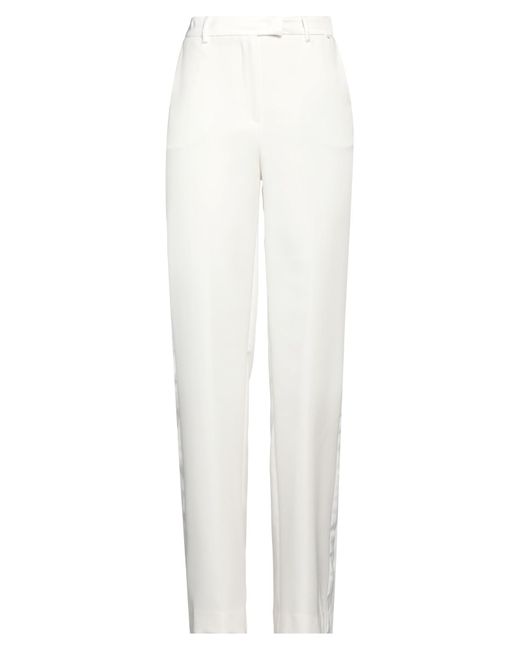 Fracomina White Pants Polyester, Elastane