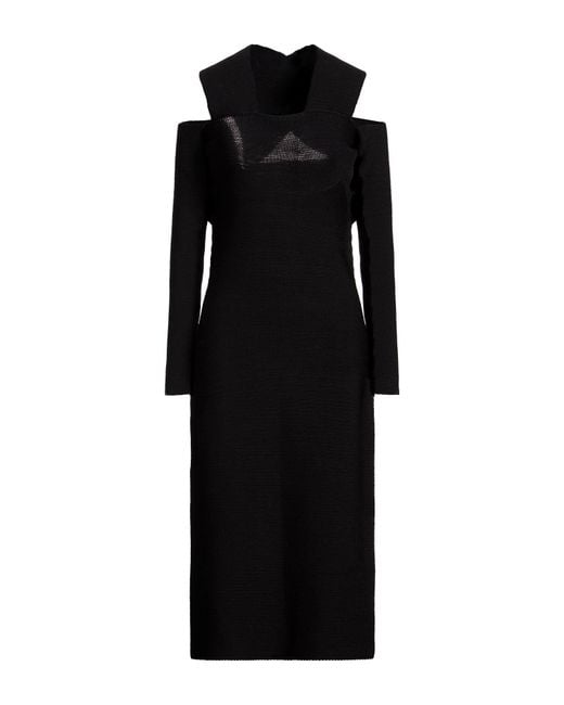 Philosophy Di Lorenzo Serafini Black Midi Dress Polyester