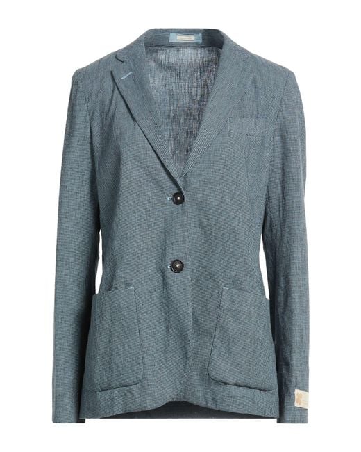 Massimo Alba Blue Blazer Cotton, Linen, Elastane