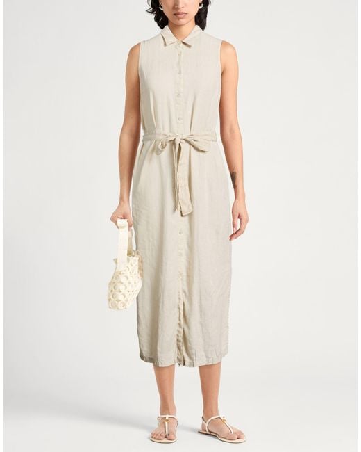 120% Lino White Midi Dresses