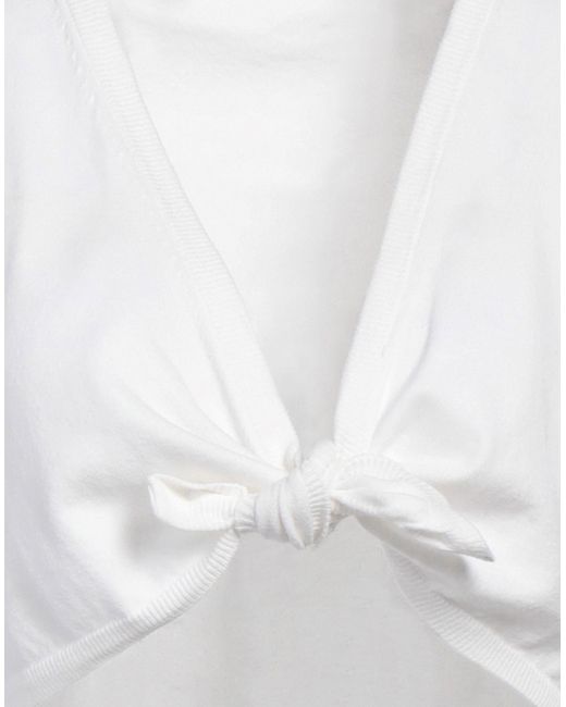 Rossopuro White Wrap Cardigans Cotton, Polyester
