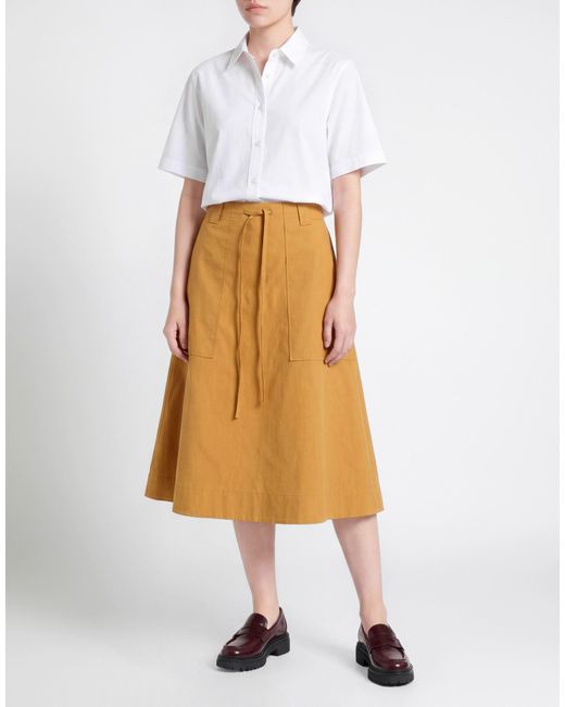 Moschino Natural Midi Skirt Cotton, Polyamide