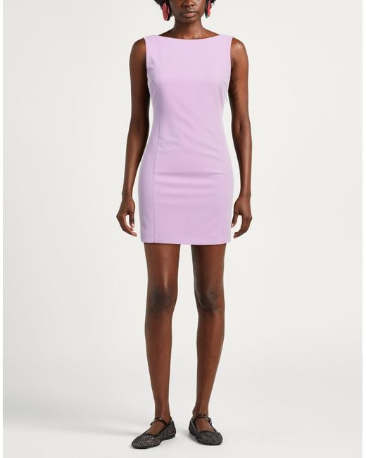 Patrizia Pepe Purple Lilac Mini Dress Polyester, Elastane