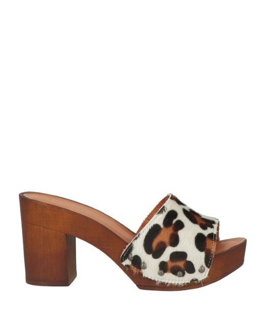 Divine Follie Brown Mules & Clogs Leather
