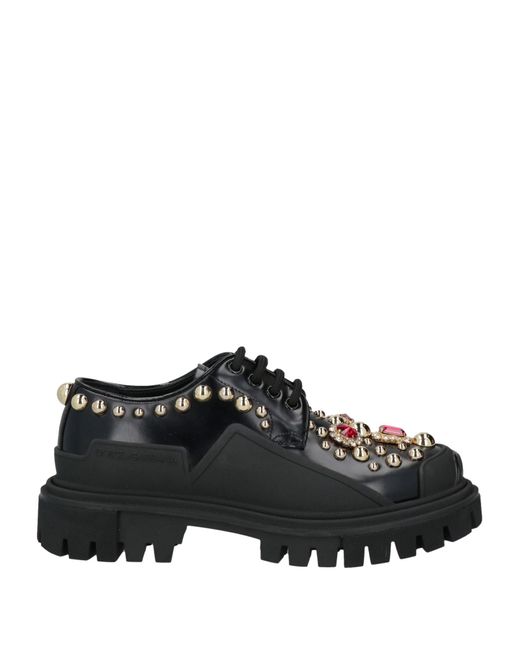 Dolce & Gabbana Black Lace-Up Shoes Calfskin