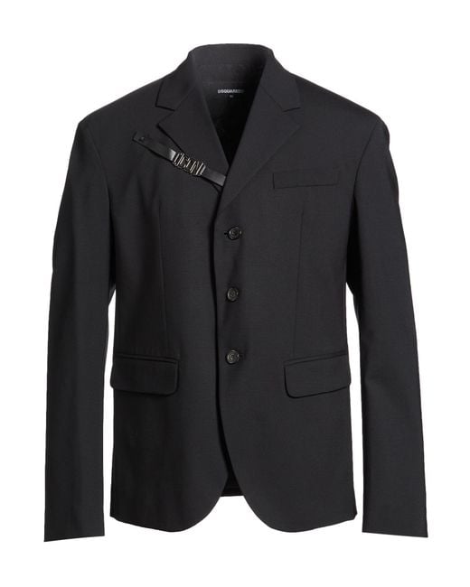 DSquared² Black Blazer Virgin Wool, Elastane for men